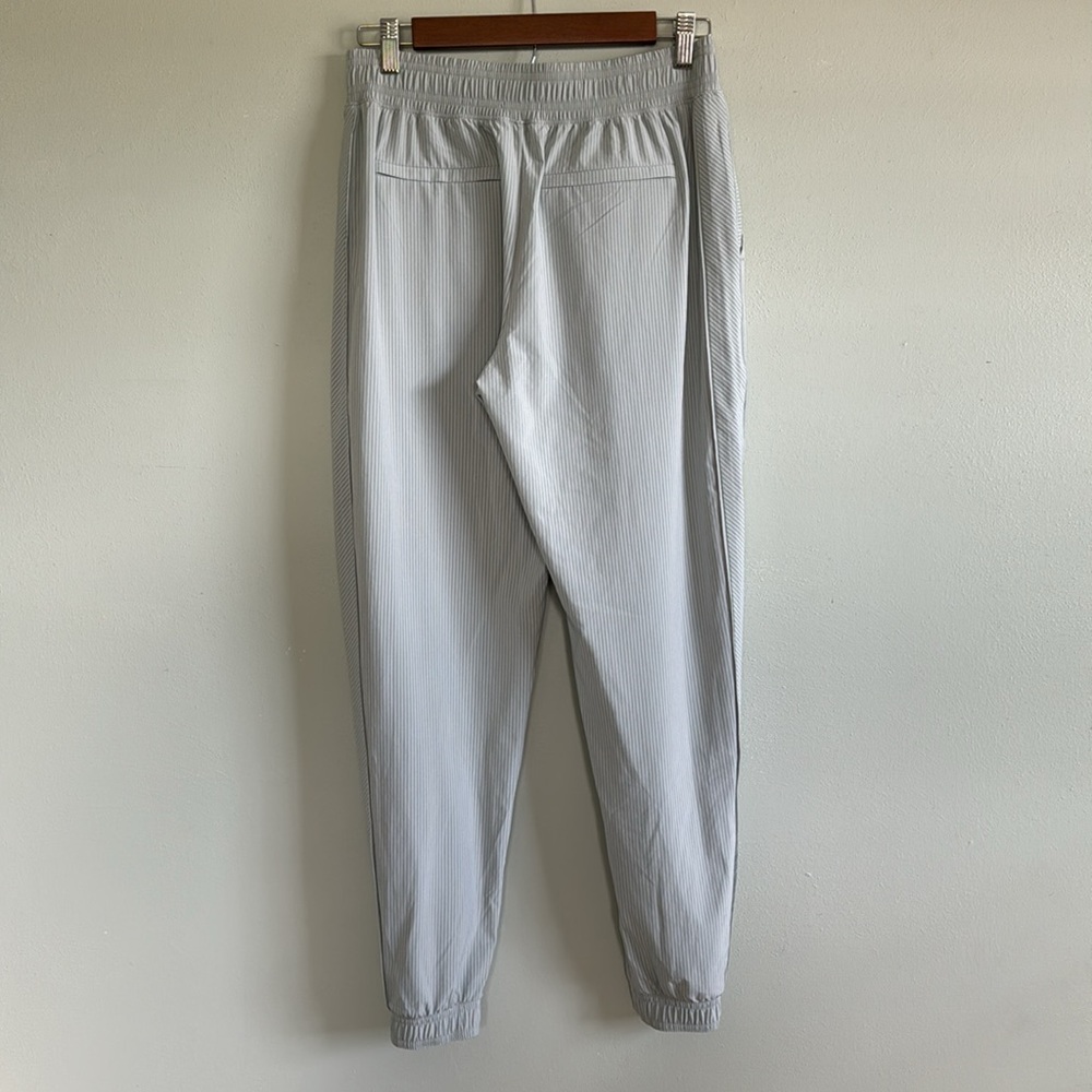 Athleta white  Gray green striped Track Joggers - Picture 11 of 13